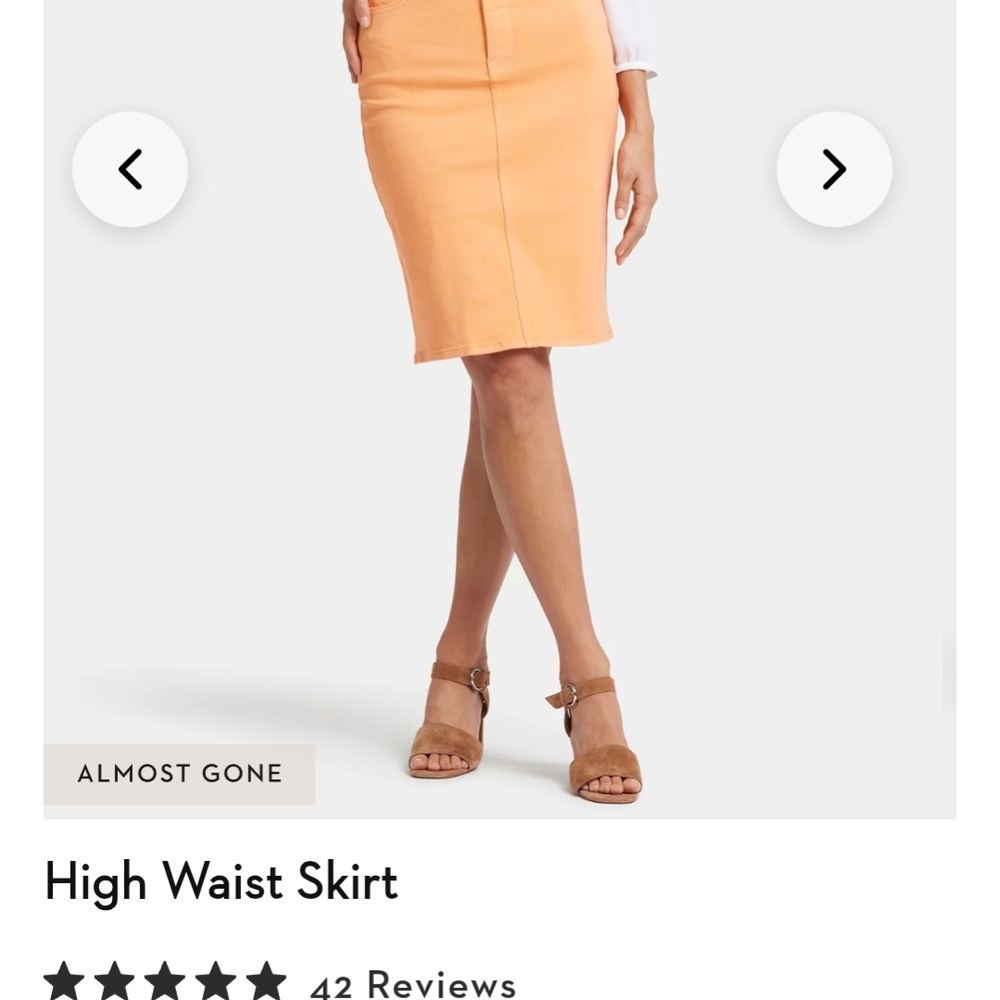 NYDJ High-Waist Peach Pencil Skirt — Sleek Office Staple